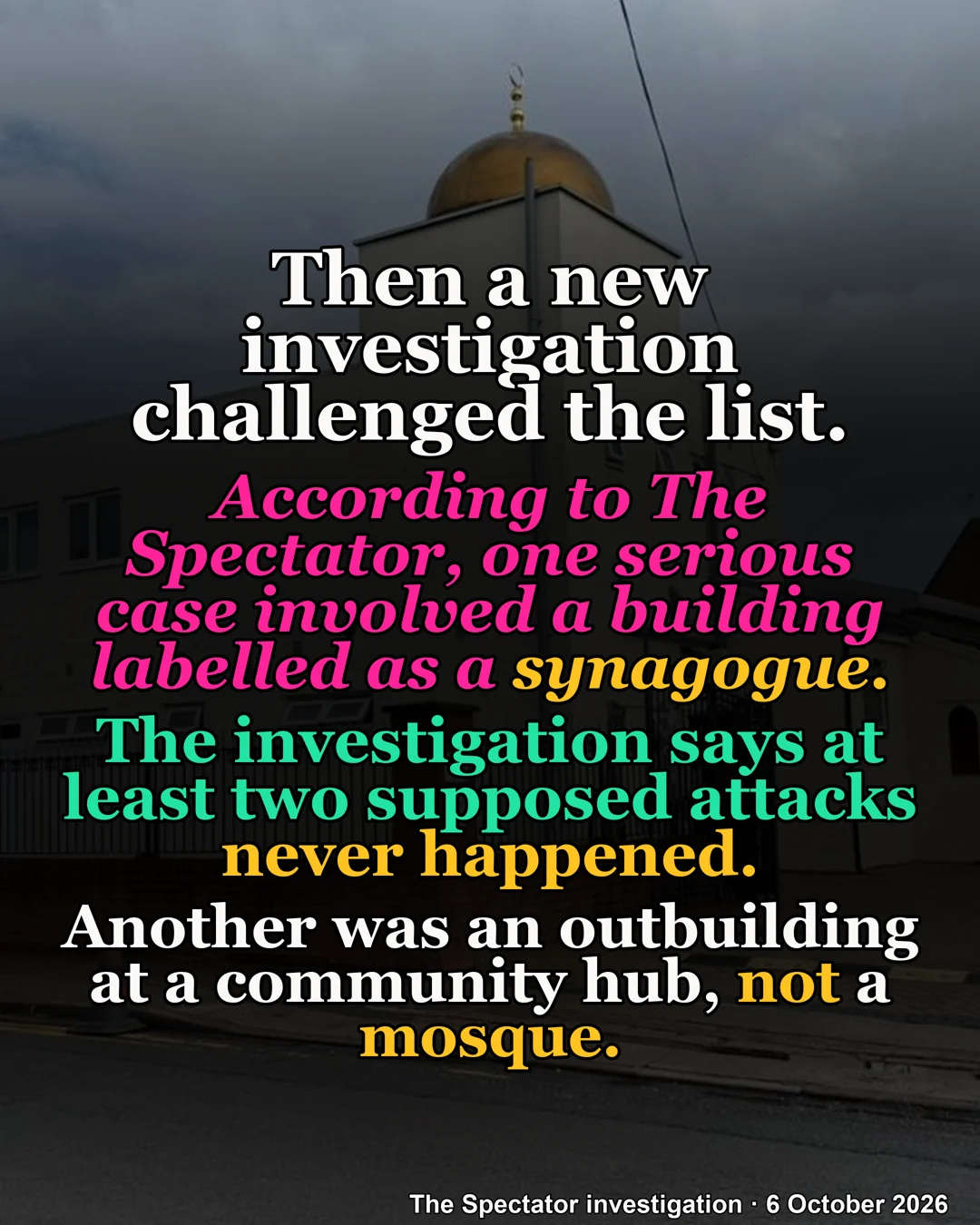 The “mosque attacked every five days” headline: checking definitions and context: original carousel slide 4 of 7